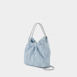 Fleming Mini Shoulder Bag - Tory Burch - Cotton - Blue