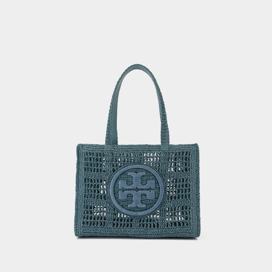 Ella Small Shopper Bag - Tory Burch - Raffia - Blue