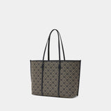 Perry T-Monogram Shopping Bag - Tory Burch - Cotton - Tory Navy