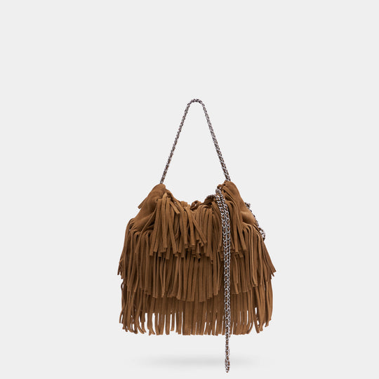 Fleming Fringe Mini Crossbody - Tory Burch - Leather - Brown