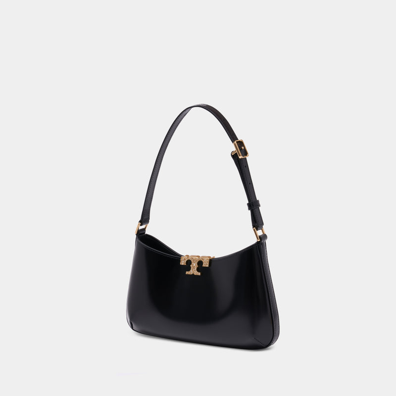 Eleanor Pave Slim Shoulder Bag - Tory Burch - Leather - Black