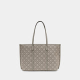 Perry T-Monogram Shopper Bag - Tory Burch - Cotton - Grey