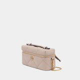 Kira Diamond Quilt East West Shoulder Bag - Tory Burch - Leather - Beige