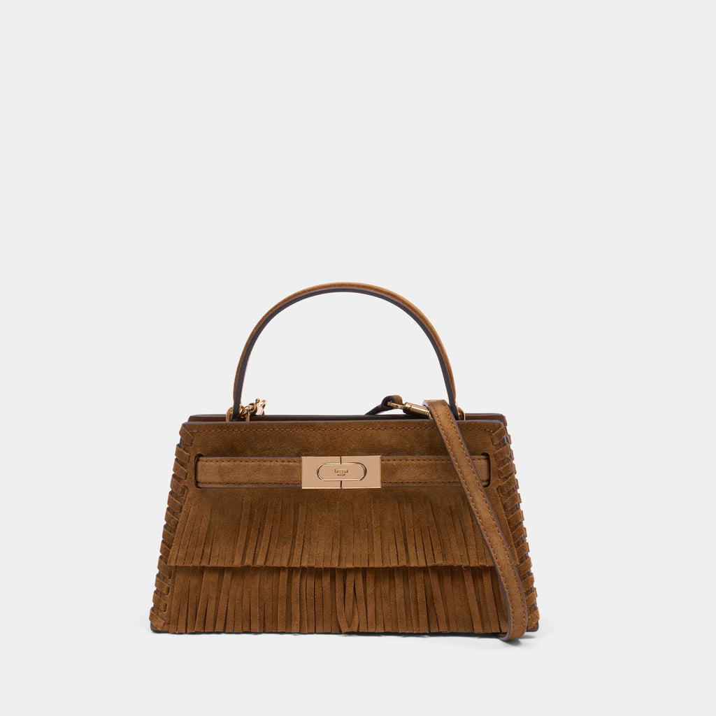 Lee Radziwill Petite Fringe Mini Top Handle Purse - Tory Burch - Leath