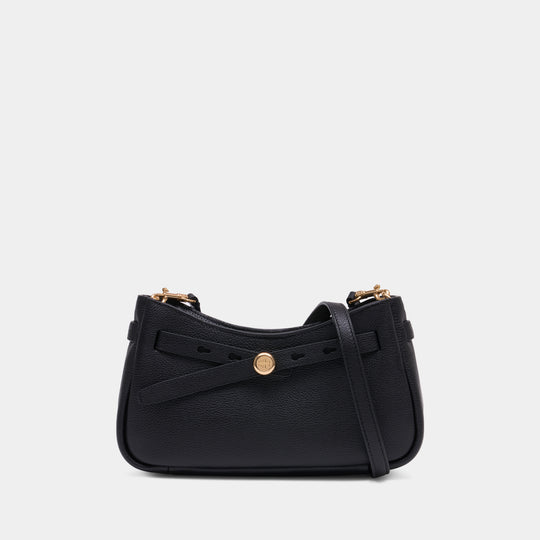Romy Zip Top Crossbody - Tory Burch - Leather - Black