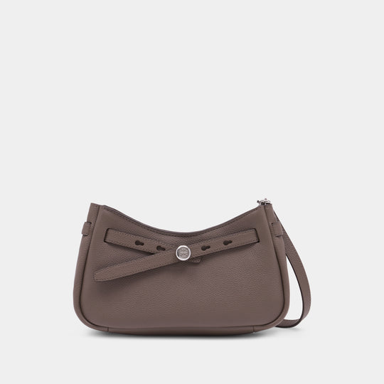 Romy Zip Top Shoulder Bag - Tory Burch - Leather - Taupe