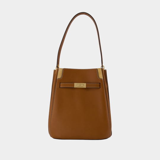 Lee Radziwill Bucket Purse - Tory Burch - Leather - Brown
