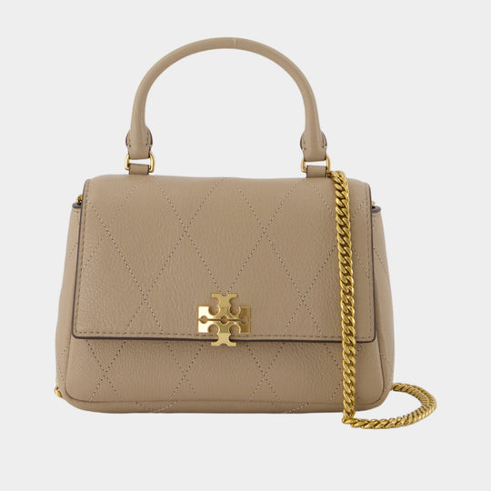 Wallet On Chain Charlie Top Handle - Tory Burch - Leather - Beige