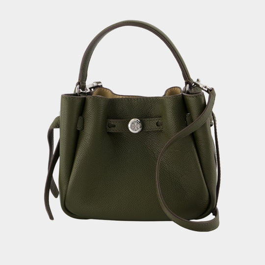 Romy Mini Bucket Shoulder Bag - Tory Burch - Leather - Khaki