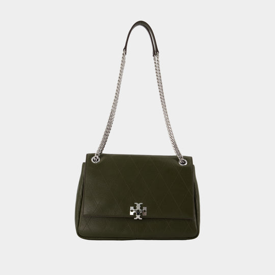 Charlie Shoulder Bag - Tory Burch - Leather - Khaki