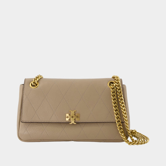 Charlie Small Shoulder Bag - Tory Burch - Leather - Beige
