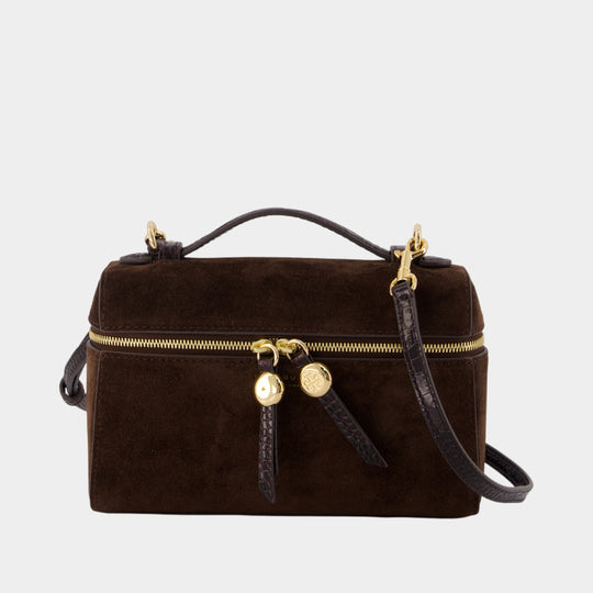 Romy Slim Top Handle Purse - Tory Burch - Leather - Brown