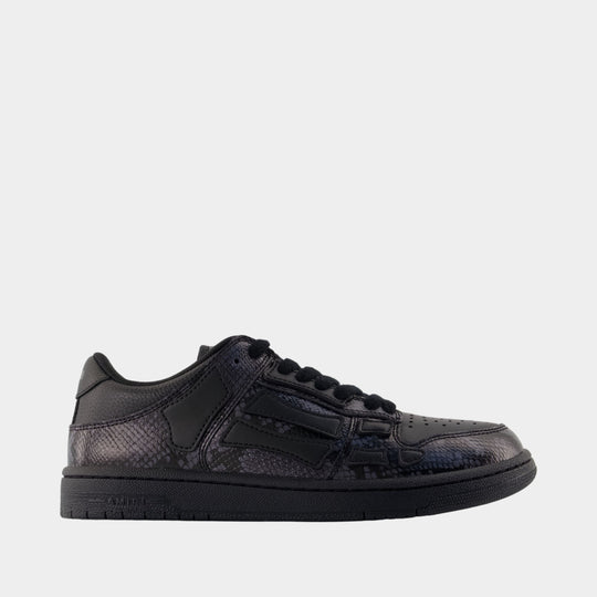 Printed Python Skel Top Low Sneakers - Amiri - Leather - Black
