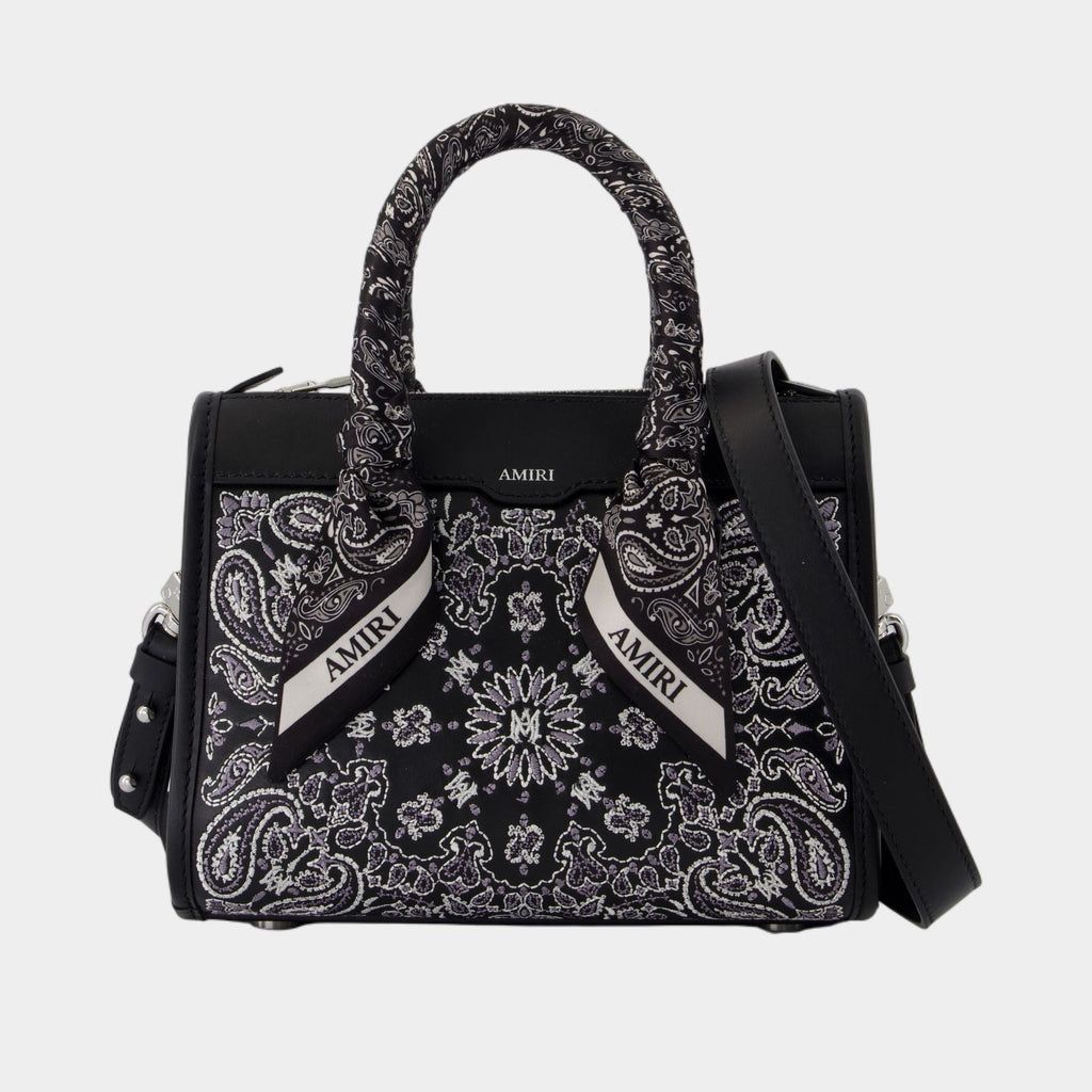 Bandana Micro Triangle Purse - Amiri - Leather - Black
