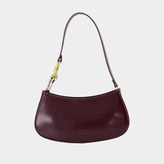 Ollie Shoulder Bag - Staud - Leather - Burgundy