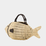 Cleo Fish Bag - Staud - Raffia - Ivory