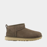Classic Ultra Mini Ankle Boots - UGG - Leather - Green