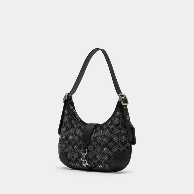 The Originals Crystal Signature Shoulder Bag - Coach - Leather - Black