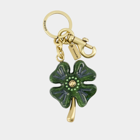 Four-Leaf Clover Keyring - Coach - Metal - Multi