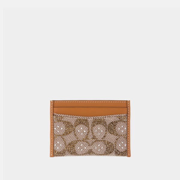 Crystal Signature Essential Card Holder - Coach - Leather - Brown