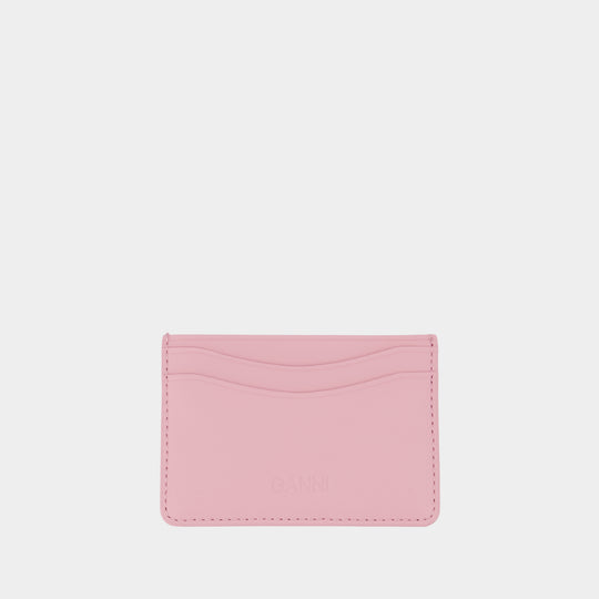 Cute Crab Print Card Holder - Ganni - Synthetic - Pink