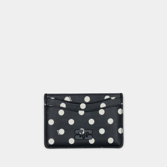 Bou Card Holder - Ganni - Leather - Black
