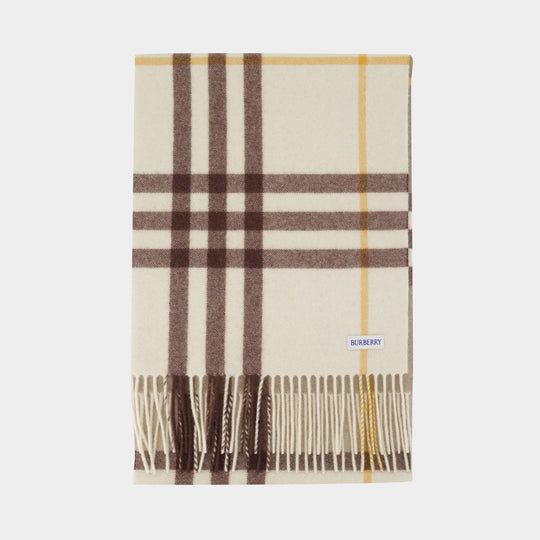 Mu 168x30 Giant Check Scarf - Burberry - Cashmere - Beige