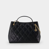 Fleming Carryall Purse - Tory Burch - Leather - Black