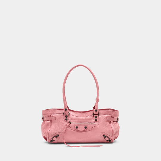 Le City East West Shoulder Bag - Balenciaga - Leather - Pink