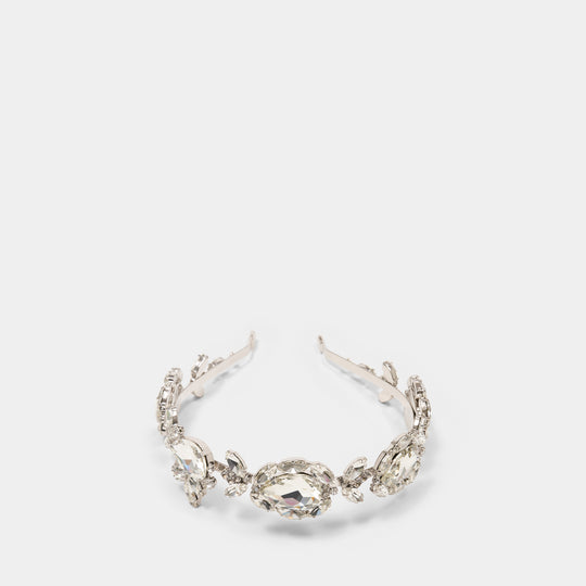 Multi Crystal Headband - SELF PORTRAIT - Pearls - Silver