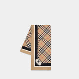 Medium Check Scarf - Burberry - Silk - Beige