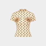 Moon Pompons Ss Crewneck T-Shirt - Marine Serre - Cotton - Beige
