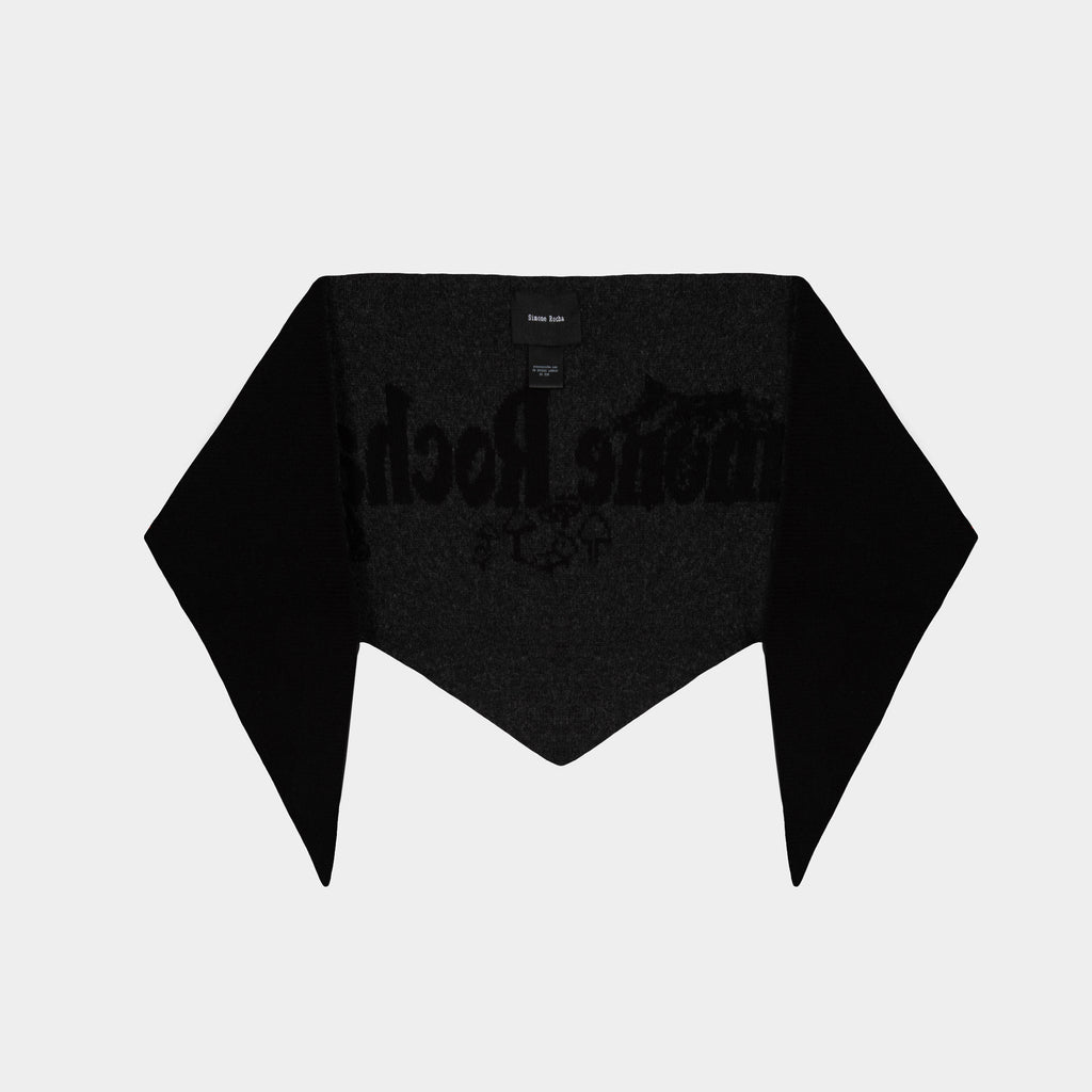 【関税込み】Daisy Scarf - Simone Rocha - Wool - Black Simone Rocha Daisy logo-jacquard Scarf | Black | FARFETCH CA