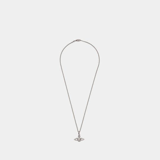 Man. Mini Bas Relief Orb Necklace - Vivienne Westwood - Metal - Silver-plated
