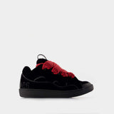 Curb Jersey Velvet Sneakers - Lanvin - Synthetic - Black