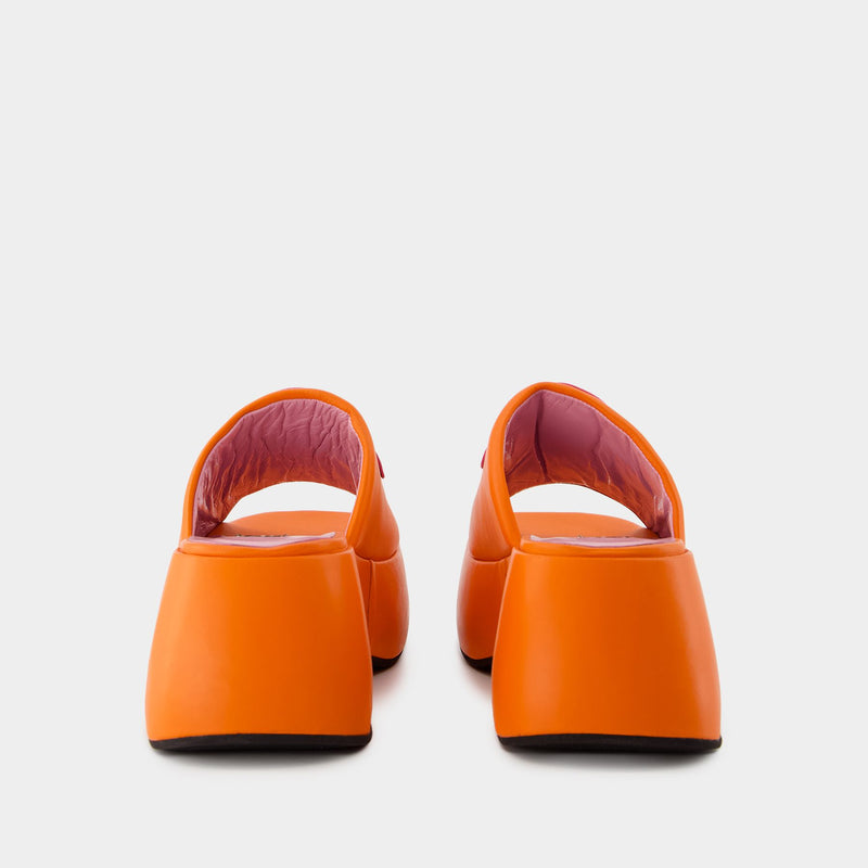Flower Sandals - Carel - Leather - Orange