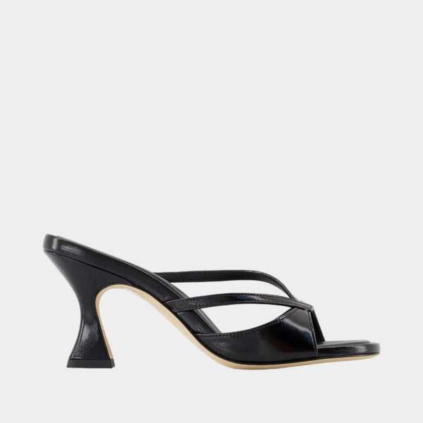 サンダル・ミュール Fatale Sandals - Carel - Leather - Silver Celeste - Silver leather heeled sandals – Carel Paris