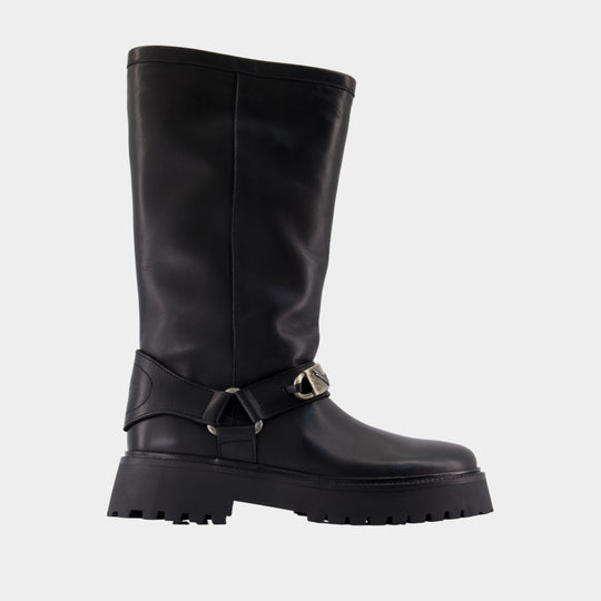 Angie Smooth Ankle Boots - Zadig & Voltaire - Leather - Black