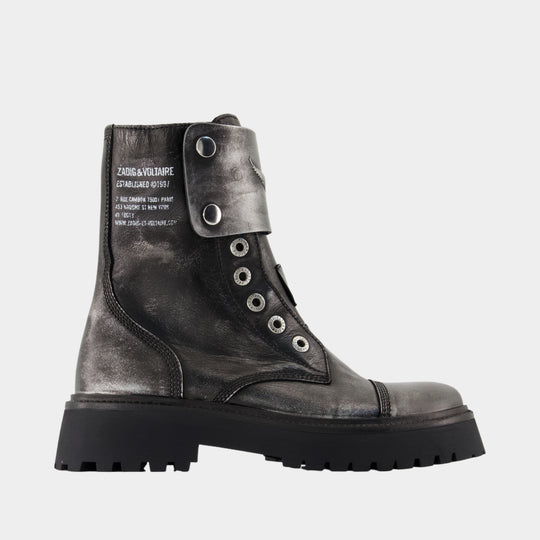 Joe Fast Ankle Boots - Zadig & Voltaire - Leather - Black