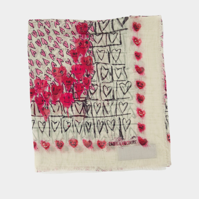 Kerry Hearts Scarf - Zadig & Voltaire - Synthetic - Multicolor