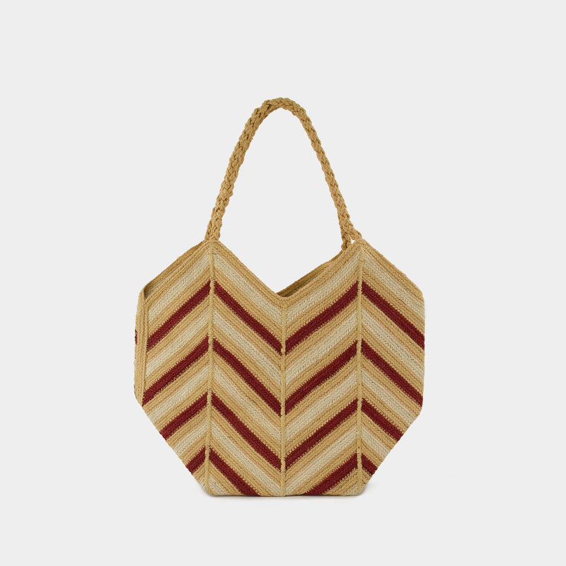Panier Shoulder Bag Vanessa Bruno Jute Burgundy - Main Image