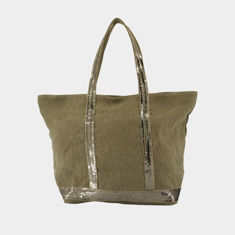 トートバッグ M Zippe Shopper Bag - Vanessa Bruno - Linen - Khaki M Zippe Shopper Bag - Vanessa Bruno - Linen - Khaki
