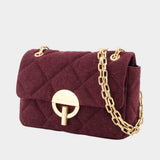 Moon Moyen Crossbody - Vanessa Bruno - Linen - Burgundy