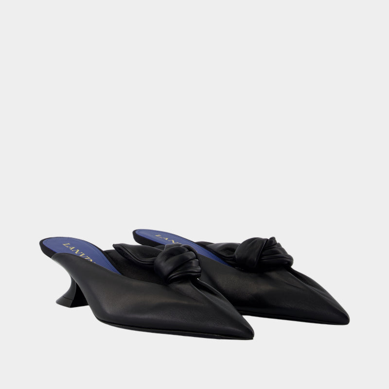Kitten Bow Pumps - Lanvin - Leather - Black
