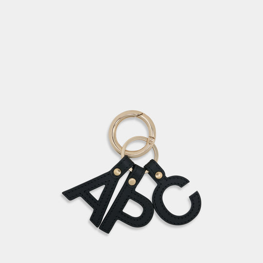 Lettres Keychain - A.P.C. - Leather - Black