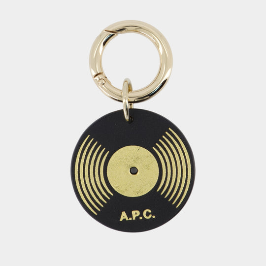 Vinyl Keychain - A.P.C. - Leather - Black