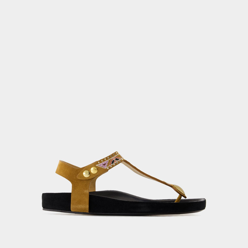 Enore Sandals - Isabel Marant - Leather - Khaki