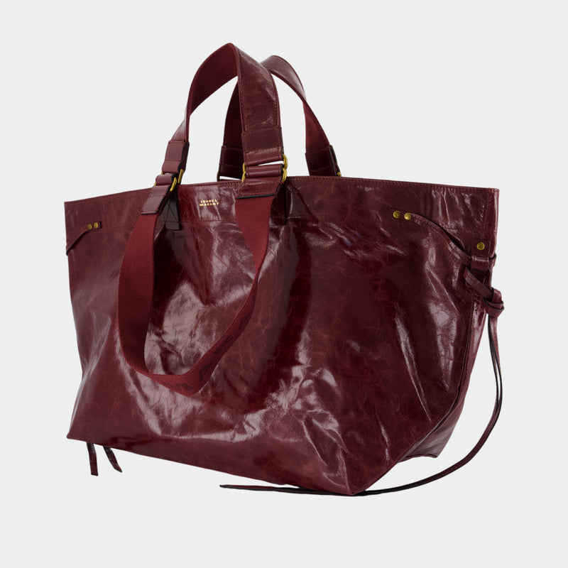 Wardy Gz Shopper Bag - Isabel Marant - Leather - Burgundy