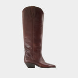 Denvee ankle boots - Isabel Marant - Leather - Burgundy