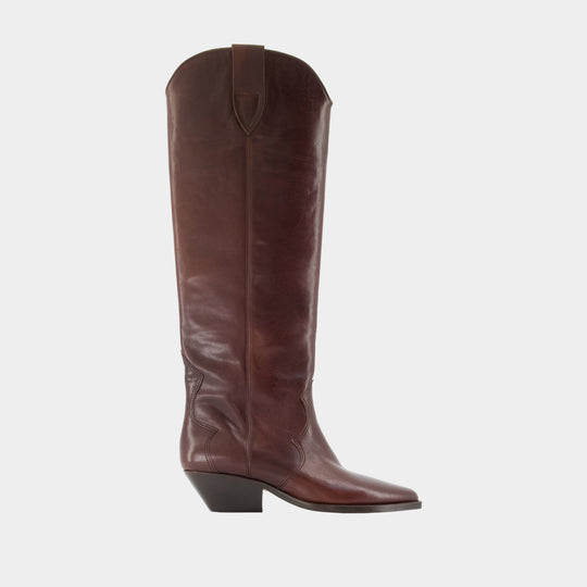 Denvee ankle boots - Isabel Marant - Leather - Burgundy